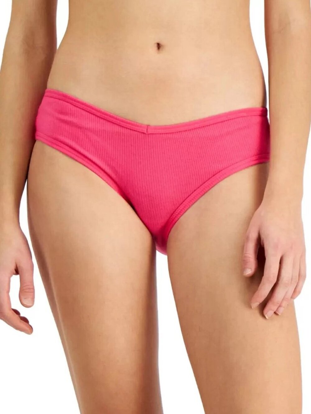 Jenni Women's 1-Pack Ribbed Knit Hipster Panty Underwear, Fiery Pink